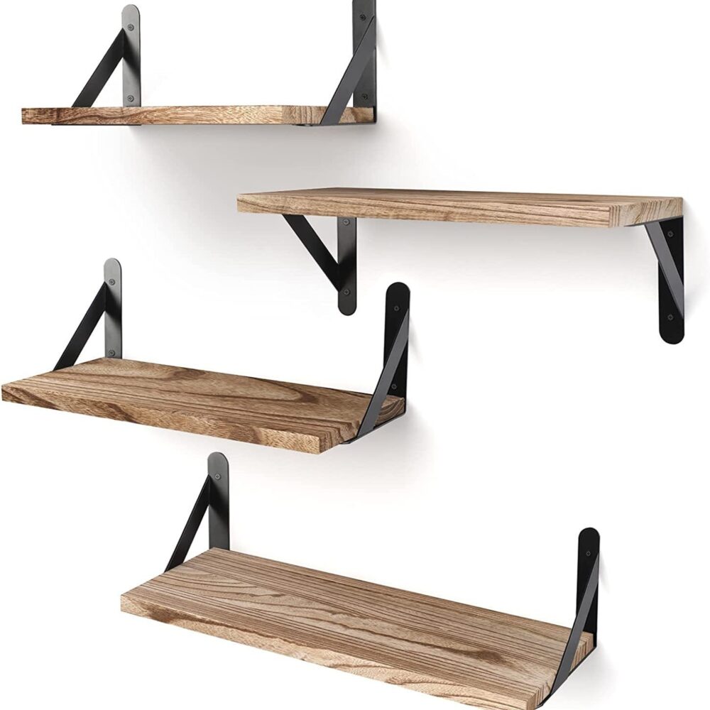 Solid Wood Flat Partition Wooden Wall Shelf - Image 8