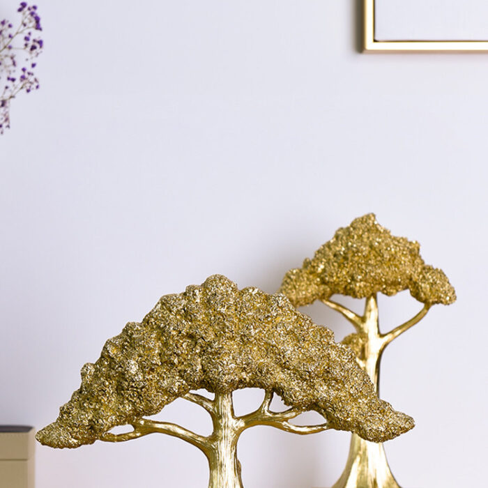 Light Luxury Lucky Leaf Fortune Tree – Handmade Nordic Resin Decoration