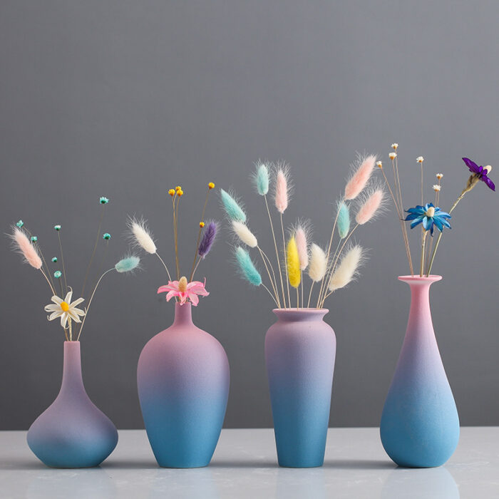Nordic Modern Style Ceramic Vase Bedroom Living Room Study Dried Flower Flower Arrangement Ornaments