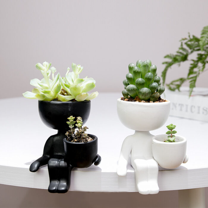 Humanoid Ceramic Flower Pot – Creative Handmade Planter