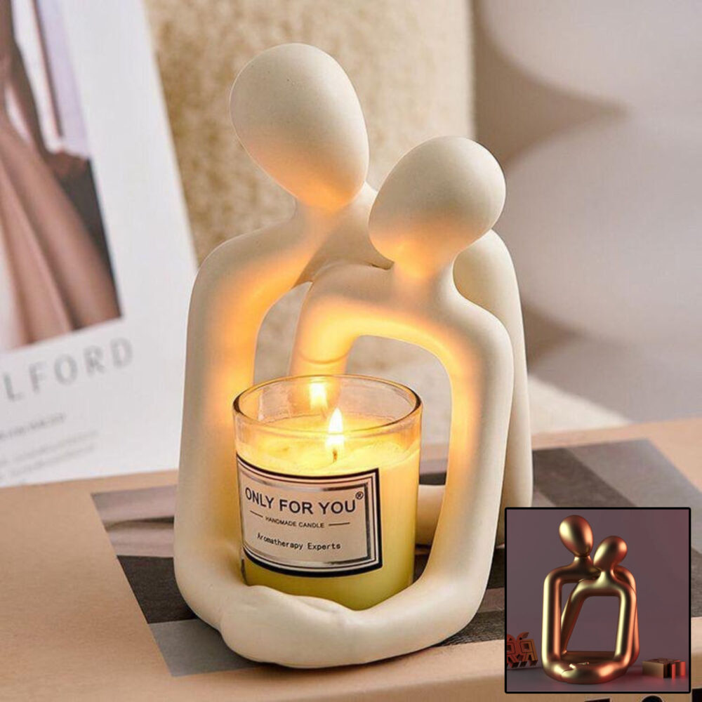 Loving Couple Resin Statue – Heartwarming Romantic Home Decoration