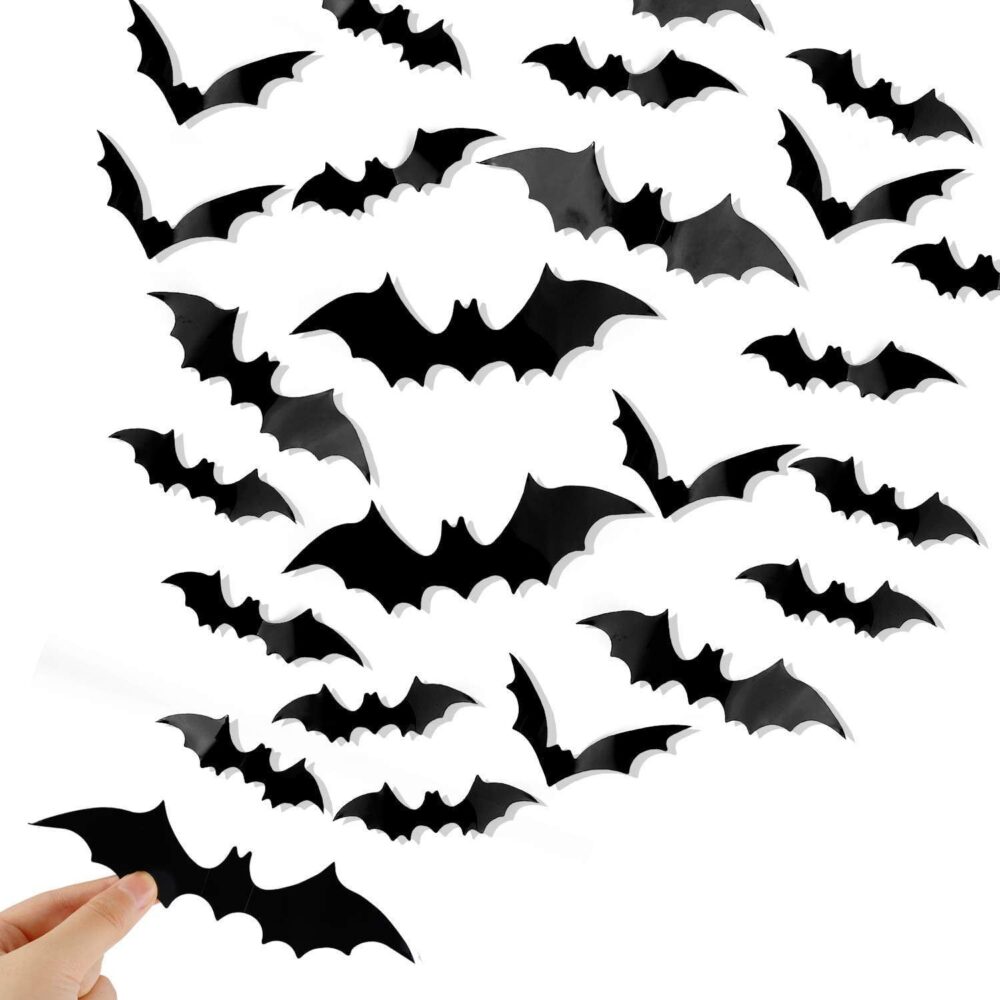 Halloween Decorative Wall Black Stickers Three-dimensional Bat Holiday Party - Image 5