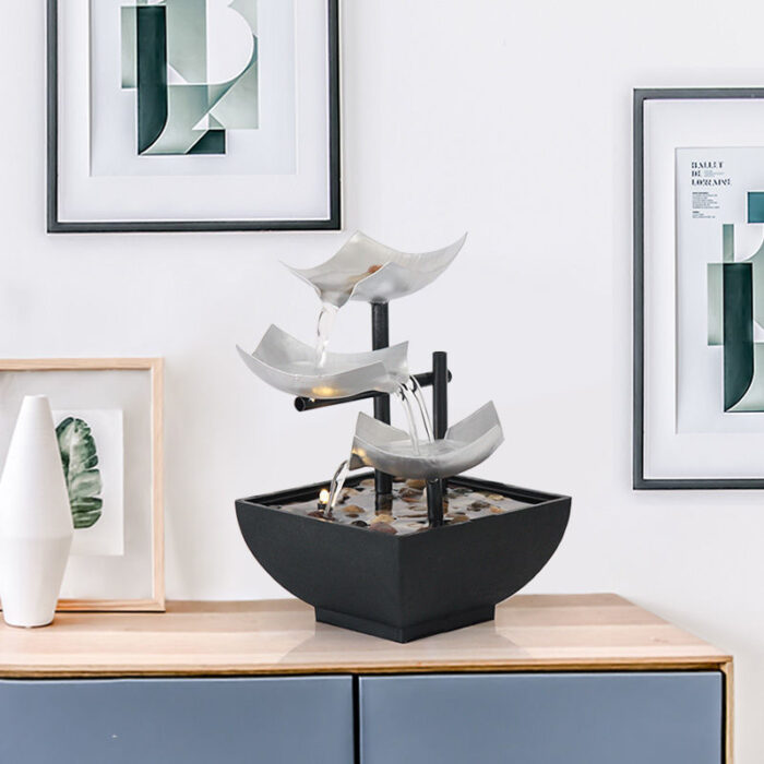 Flowing Water Desktop Fountain – Handmade Modern Home Decoration