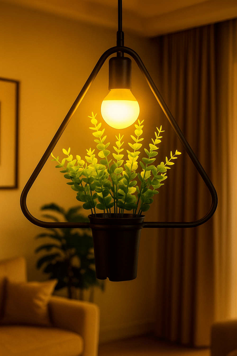 Modern Minimalist Geometric Wrought Iron Plant Flower Pot Chandelier - Image 7