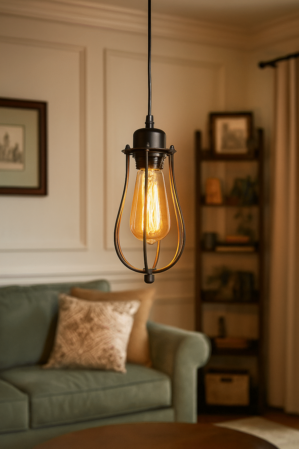 Retro wrought iron chandelier - Image 3