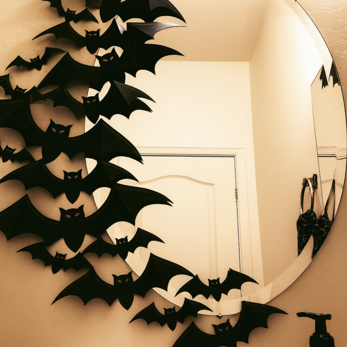 Halloween Decorative Wall Black Stickers Three-dimensional Bat Holiday Party