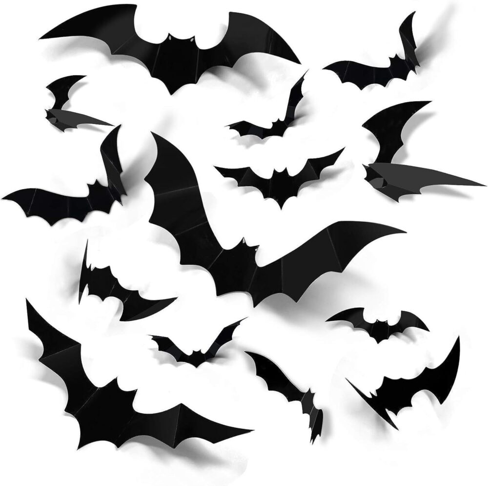 Halloween Decorative Wall Black Stickers Three-dimensional Bat Holiday Party - Image 4