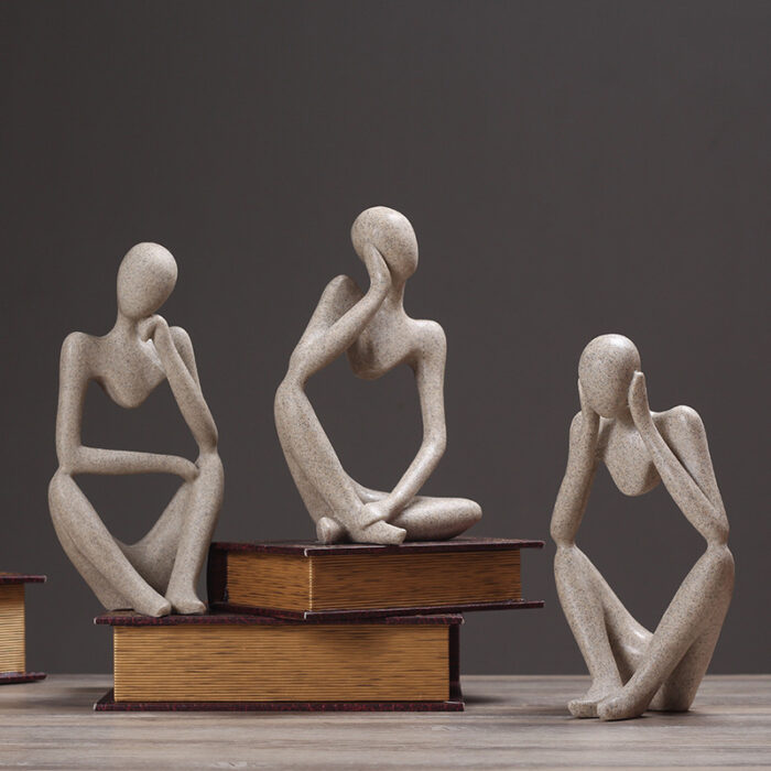 Abstract Thinker Resin Ornaments – Modern Character Home Decoration