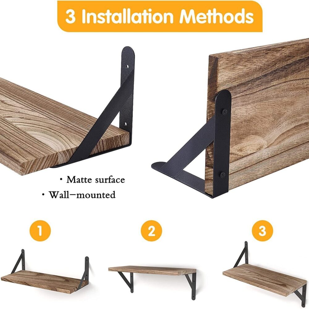 Solid Wood Flat Partition Wooden Wall Shelf - Image 2