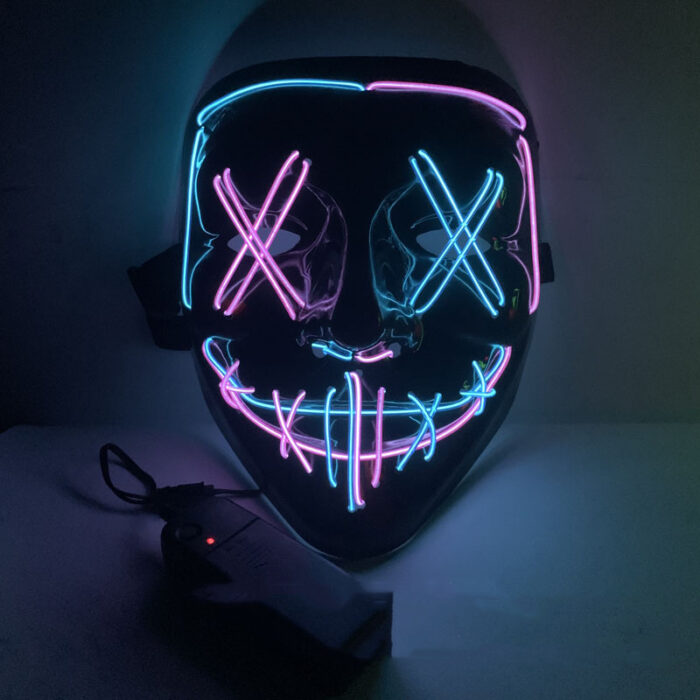 Black V Halloween Horror Glowing Mask