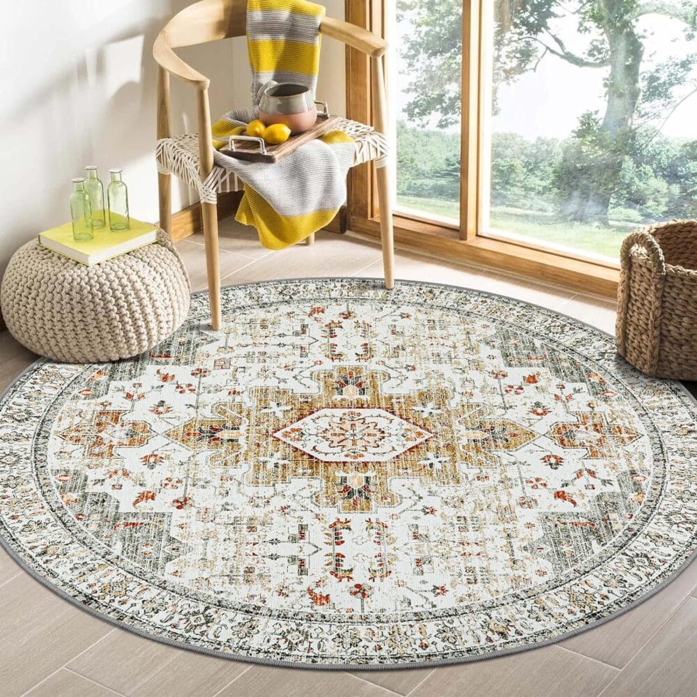 Round Persian Ethnic Style Carpet