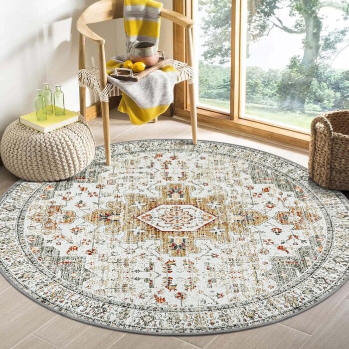 Round Persian Ethnic Style Carpet
