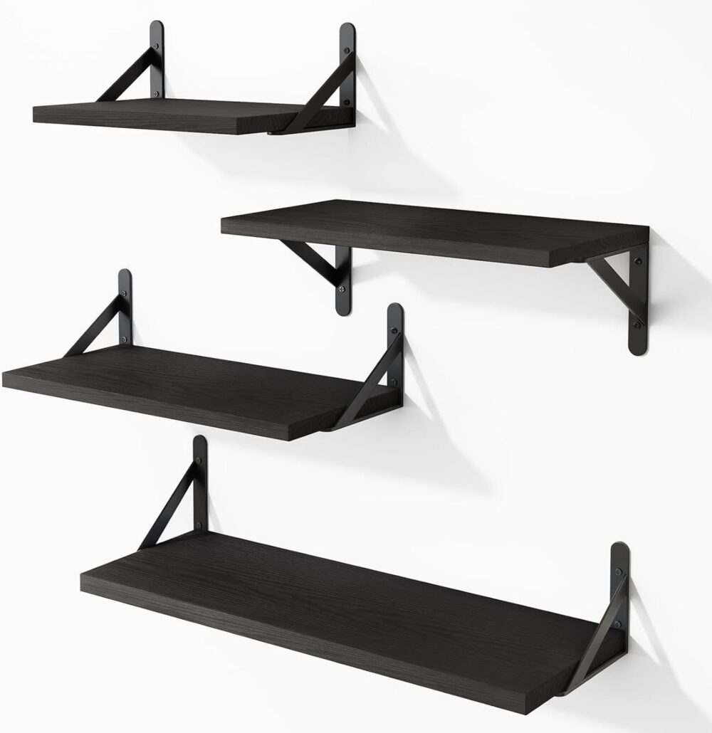 Solid Wood Flat Partition Wooden Wall Shelf - Image 7