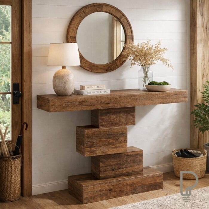 Geometric Console Table – Modern Sculptural Entryway Accent Table