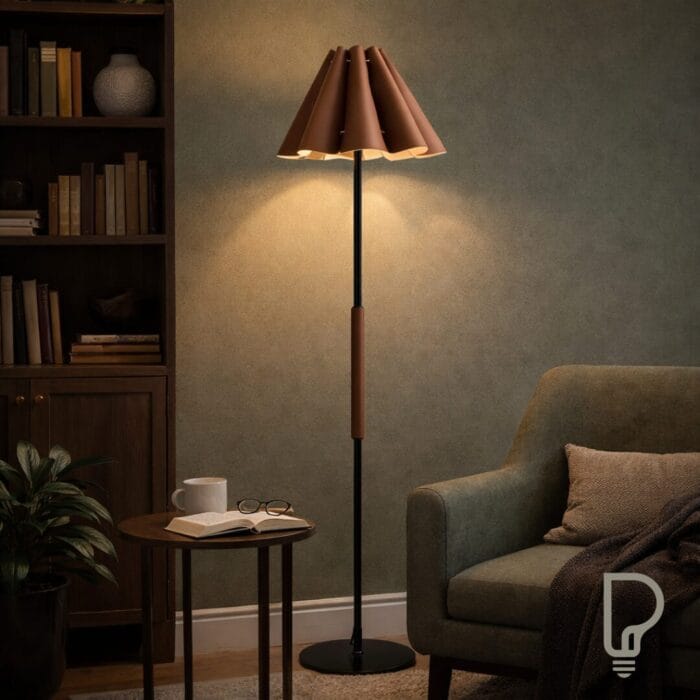 Luxury Floor Lamp – Modern Designer Lamp with Leather Shade