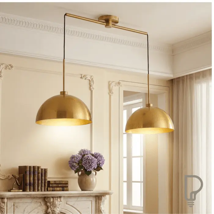 Copper Pendant Light – 41″ Industrial Double Hanging Ceiling Lamp