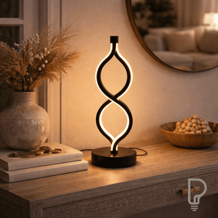 Modern Bedside Lamp Set – Wave LED USB Dimmable Table Lamps