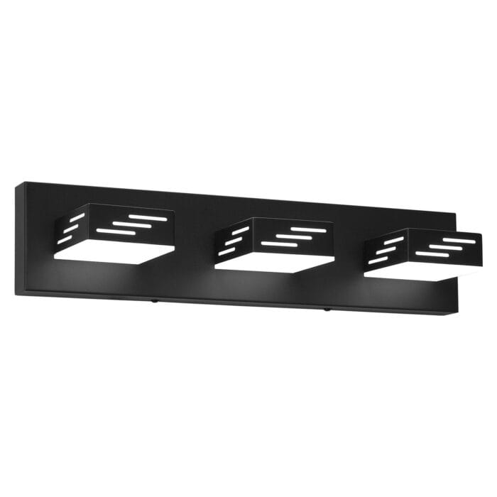 19.7” Black LED Vanity Light 3-Light Modern Bathroom Fixture