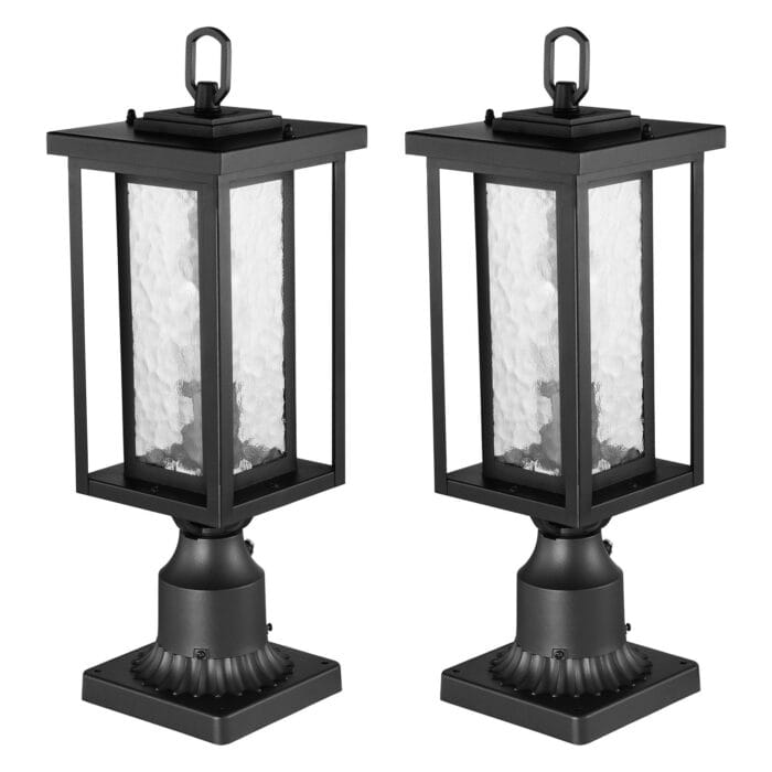 Dusk to Dawn Outdoor Post Light 2 Pack 17.72” Waterproof
