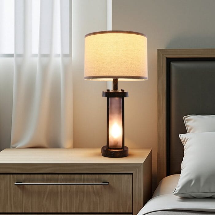 Farmhouse Table Lamps Set of 2 with USB Ports Bedside Lamps