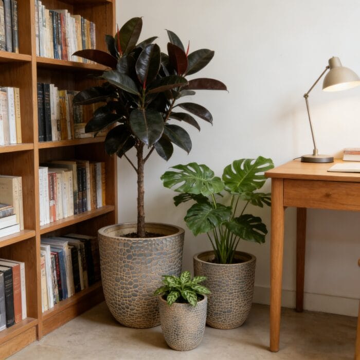 Large Outdoor Indoor Planter, 15.75-11.4-7.87 Dia Round Magnesium Oxide Planter Set Of 3, Flower Pots With Drainage Holes,  Planter For Garden, Patio, Home