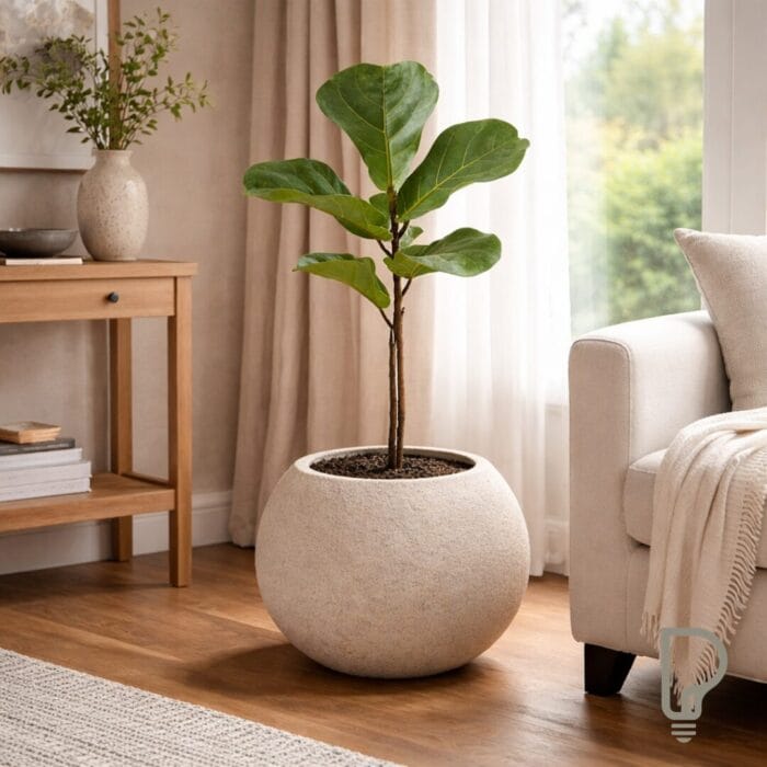 17.1 Dia X 15.35H Magnesium Oxide  Round Planters For Indoor And Outdoor Plants, Plant Pot With Drainage Holes For Home Garden Patio